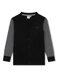 Джемпер с монограммой BOSS Kidswear, черный