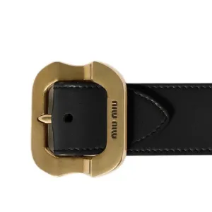 Кожаный браслет MIU MIU, черный