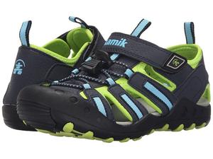 Детские сандалии Kamik Crab Sandal, черные, из искусственной кожи, с круглым носком, модель Fisherman, JOBB567