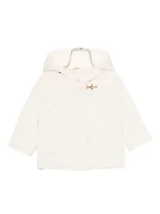 Куртка с капюшоном и застежкой на toggle (пуговицы-бревнышки) Fay Kids, белый