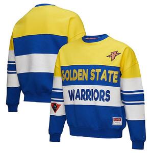 Женский свитшот mitchell & ness x dannijo gold/royal golden state warriors blocked Unbranded