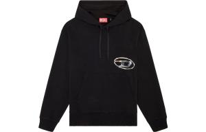 Хлопковая толстовка с капюшоном S-Macs-L4 DIESEL, черная