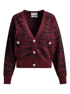 Кардиган Icali с тигровым принтом Essentiel Antwerp, красный