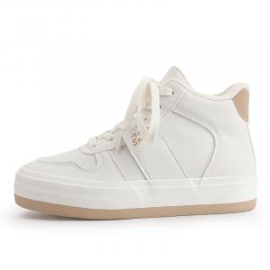 Повседневные женские кроссовки SNXR бежево-коричневые с амортизирующей поддержкой и увеличенной высотой