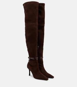 Ботильоны Camie 85 suede over-the-knee Jimmy Choo, Chocolate