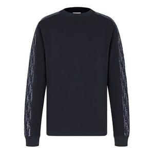 Толстовка ss21 flowers floral logo embroidered print loose t-shirt for men white Dior, синий