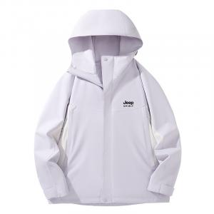 Ветровка для активного отдыха и походов водонепроницаемая, утепленная, влагоотталкивающая, непромокаемая унисекс JEEP SPIRIT, цвет слоновая кость/черный