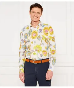 Льняная рубашка Slim fit Stenströms, бежевый