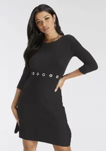 Трикотажное платье Melrose с декоративными заклепками, черный