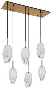 Подвесной светильник Globo, 72x24x120 см, прозрачный/опал/латунный