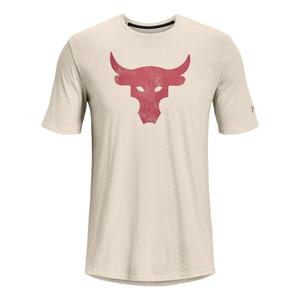 Футболка project rock brahma bull short sleeve t-shirt 'beige red' Under Armour, белый