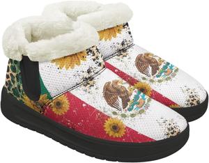 Зимние женские ботинки с меховой подкладкой, подошва EVA, утепленные удобные зимние ботинки для снега, уличные, размер 4,5-14 Chririnla, Spanish Flag