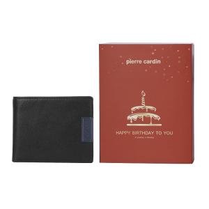 PIERRE CARDIN Кожаный мужской кошелёк с цветными блоками, Black-Birthday Box