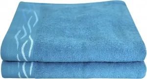 Полотенца Dyckhoff "Волна", (комплект, 2 шт.), с жаккардовой каймой 50х100 см (2 шт.), цвет petrol