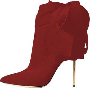 Женские ботильоны YDN с узлом, ремешком на щиколотке, бантиками, металлическим шпилькой, высокие каблуки, зауженный носок, для вечеринок, свиданий и выпускного, размеры US 4-16, Red