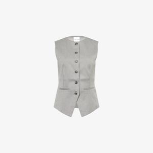 Жилет Samsoe Samsoe с круглым вырезом из эластичного трикотажа, серый