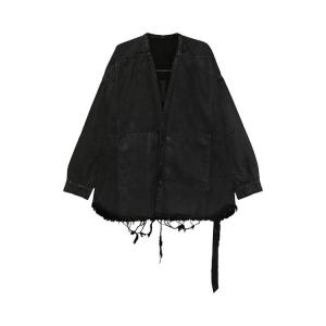 Рубашка Rick Owens DRKSHDW Lido Larry Black Wax Shirt, Black Wax