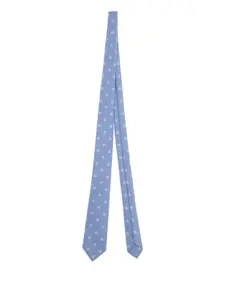 Шелковый галстук с узором Kiton, синий