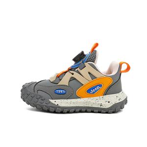Кроссовки детские низкие Running Collection Anti Kick And Breathable Jeep, серый оранжевый (leather upper)
