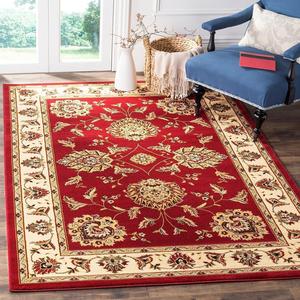 Ковер SAFAVIEH, 267 x 366 см, коллекции Lyndhurst, красный и айвори, традиционный восточный дизайн, не линяет и прост в уходе, идеален для помещений с высокой проходимостью в гостиной, спальне (LNH555-4012)