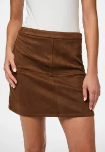 Юбка а-силуэта из ворсистой ткани pcrakel Pieces, Downtown Brown