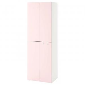 Гардероб SMÅSTAD/PLATSA IKEA, 60x57x181 см, цвет white pale pink