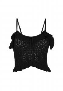 Faina Вязаный топ черного цвета