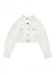 Куртка с кристаллами Monnalisa, белый