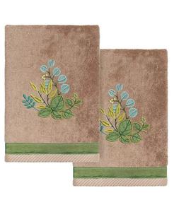 Набор полотенец Linum Home Botanica для пальцев из турецкого хлопка, 2 шт, коричневый