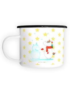 Эмалированная кружка XL Единорог Снеговик без слов, белый цвет Mr. & Mrs. Panda