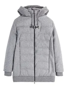 Пуховик с капюшоном Fay, серый