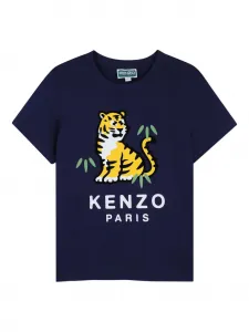 Футболка с изображением тигра Kenzo Kids, синий