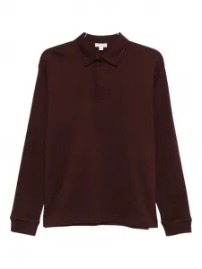 Поло с длинными рукавами Sunspel, красный