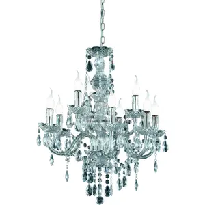 Люстра TRIO Leuchten «KRONE», 9 языков пламени, лампа E14 | без лампочки, подвесной светильник, подвесной светильник, подвесной светильник, цвет kristallweiß