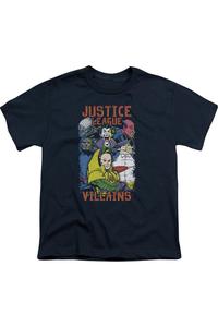 Футболка с коротким рукавом для детей "Злодеи Лиги Справедливости Америки" Gildan, темно-синий
