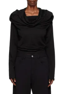 Рубашка с длинными рукавами из сложенной шерсти, черная Maison Margiela