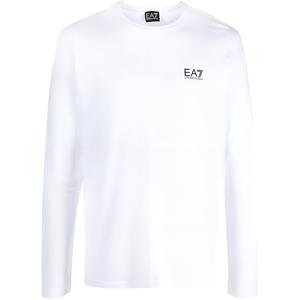Футболка с принтом ea7 логотип длинные рукава EMPORIO ARMANI, светло-белый