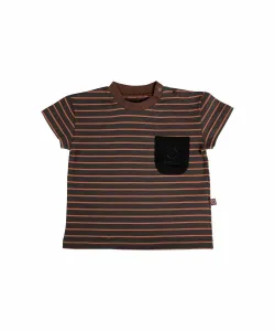 Детская футболка с карманами и рисунком "S'more/BORDER POCKET", цвет Brown