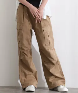 Широкие брюки-карго из саржи Pourvous, цвет Beige