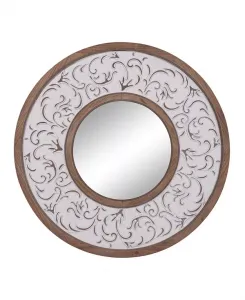 Зеркало настенное из дерева в фермерском стиле, 32 x 32 дюйма Rosemary Lane, white