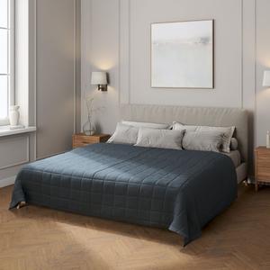 Покрывало с клетчатой ​​стежкой Dekoria, темно-синий