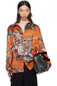 Lu'U Dan Оранжевая рубашка с длинными рукавами в стиле "нетипичный"