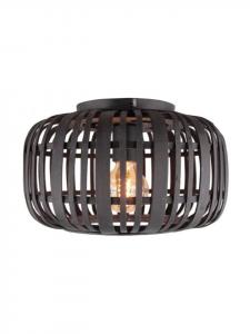 Потолочный светильник 32 см Woodrow ⌀ 32 см из темного дерева/черного цвета Brilliant
