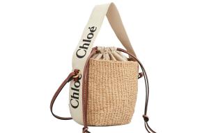 Chloé Шанель Вуди Кожаная Сумка Тот Плечевая Сумка Через Плечо Маленький Размер Женская Коричневая