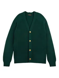 Кардиган на пуговицах с V-образным вырезом Zanone, зеленый