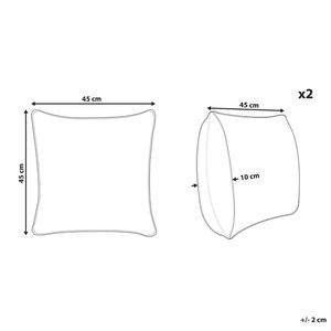 Декоративные подушки набор из 2-х штук Beliani, бирюзовый