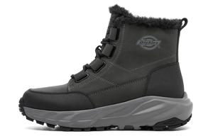 Мужские зимние ботинки Dickies кожаные утепленные 13 см, черно-серый