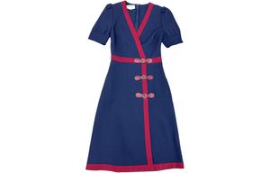 Платье женское Gucci с короткими рукавами, синий / красный