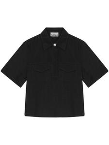 Твиловая блузка GANNI, черный