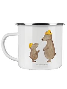 Эмалированная кружка с медведем и шляпой, без слов, белого цвета Mr. & Mrs. Panda